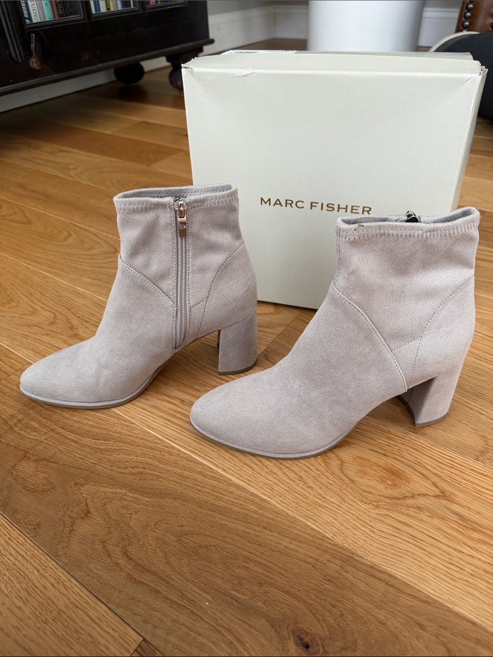 Marc Fisher Light Gray Heeled Boots